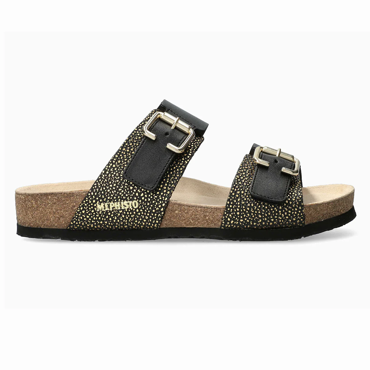 Mephisto Maya Cork Women's Slide Sandals in Black