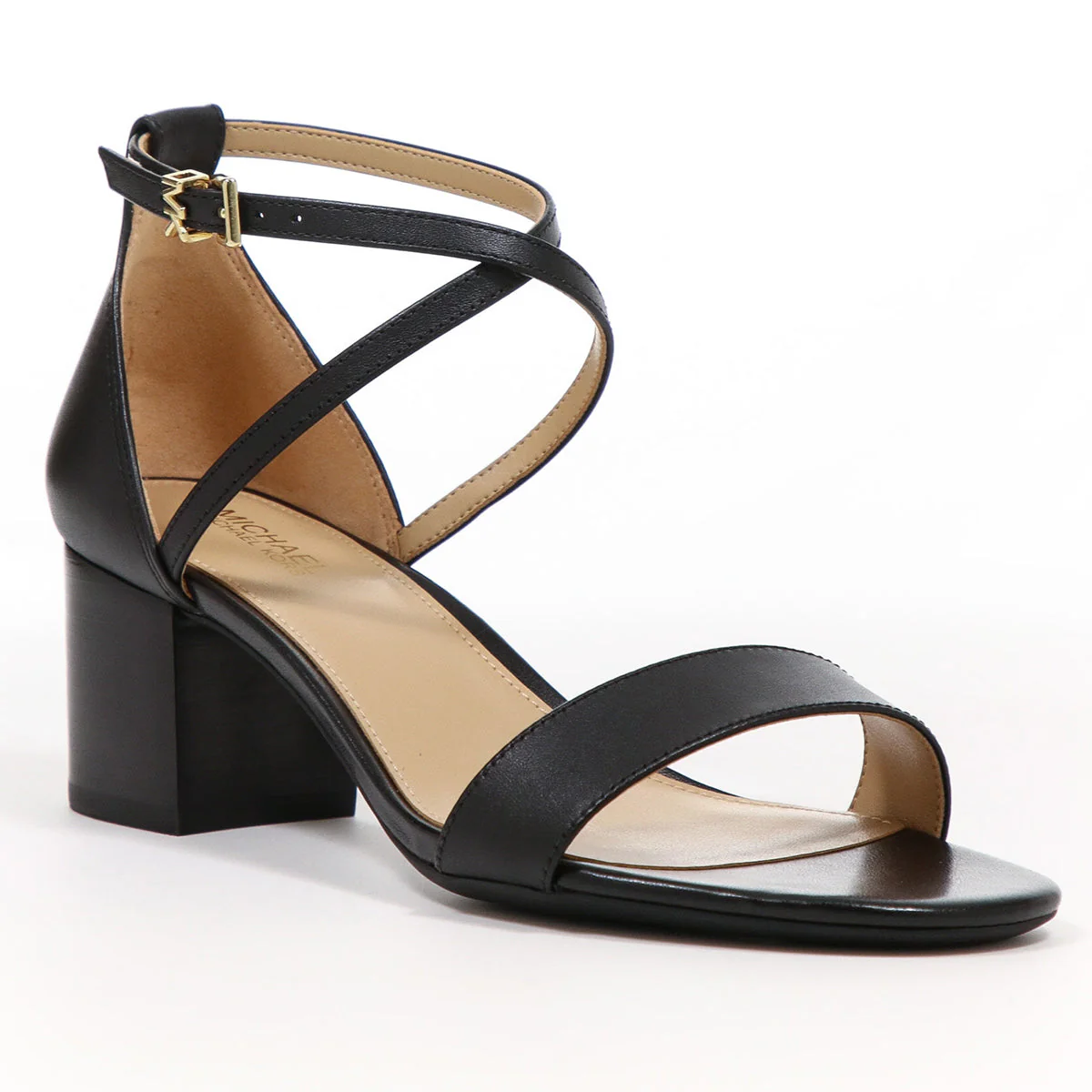 Michael Kors Serena Flex Leather Heeled Sandal in Black