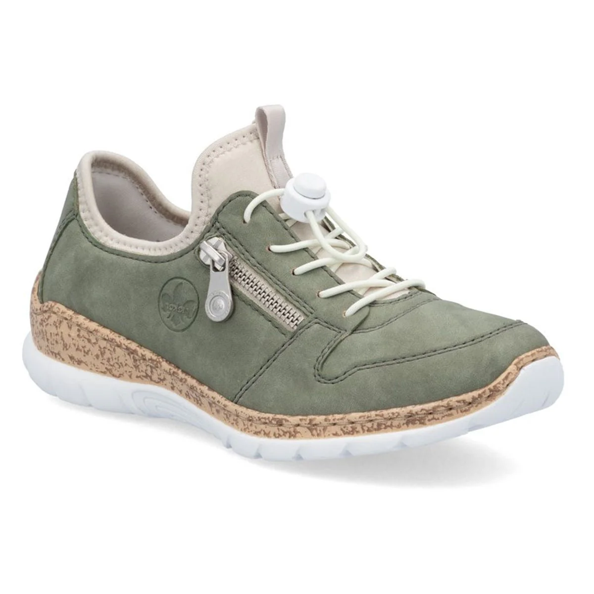 Rieker N42G0-52 Nikita Womens Slip On Sneaker in Green - Comfort & Style