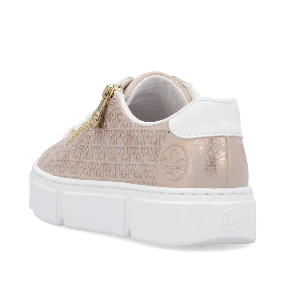 Rieker Women's N5917-90 Nanao Rosegold Zip Platform Sneakers - Image 3