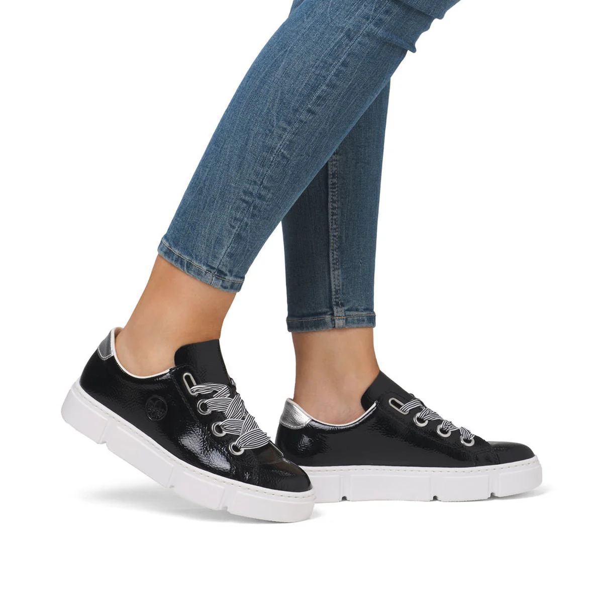 N59A1 Glossy Black Sneakers - Image 6