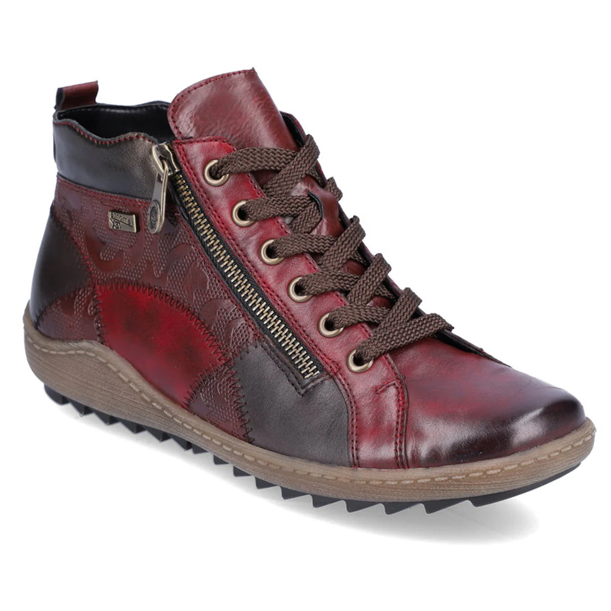 Remonte R1467 Women's Lace Up Boot in Vino