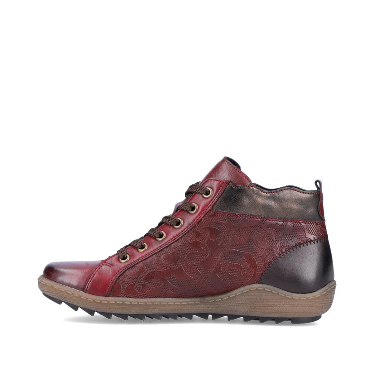 Remonte R1467 Women's Lace Up Boot in Vino - Image 3