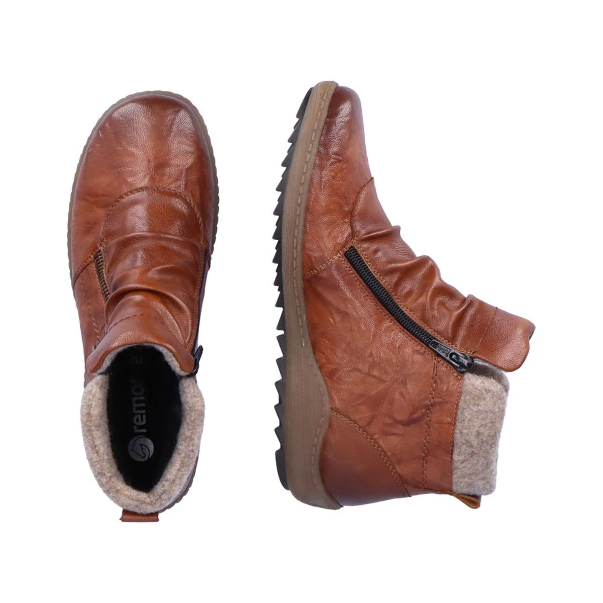 Remonte R1486 Women's Zip Boot in Brown - Image 6