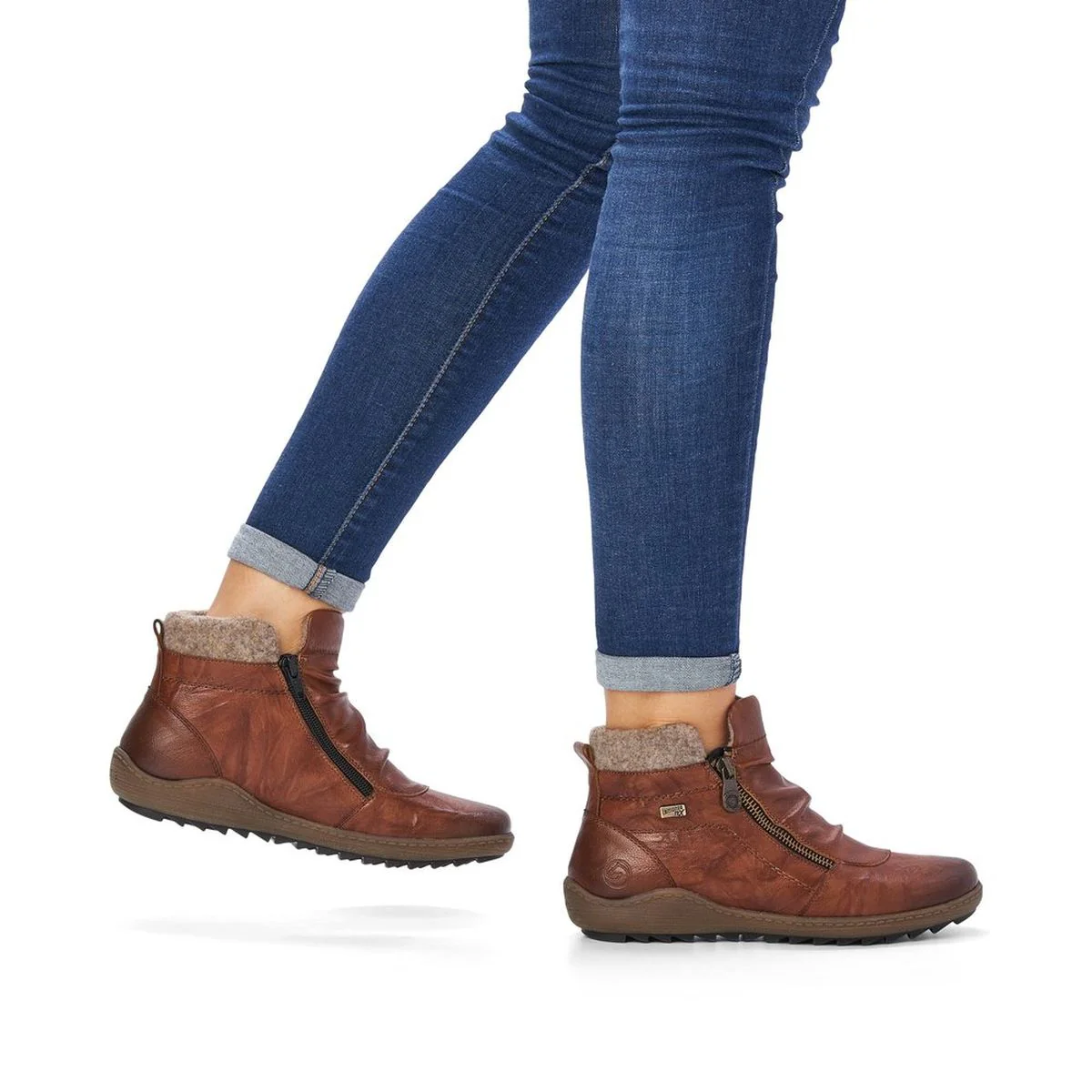 Remonte R1486 Women's Zip Boot in Brown - Image 8