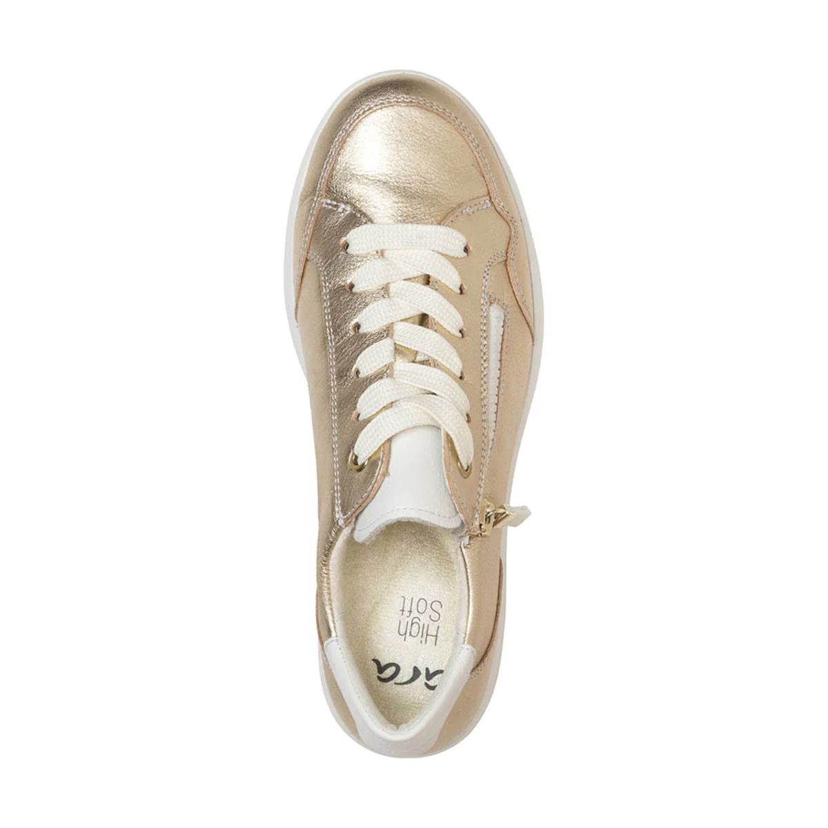 Ara Ramona Women's Zip Sneaker In Gold - Image 6