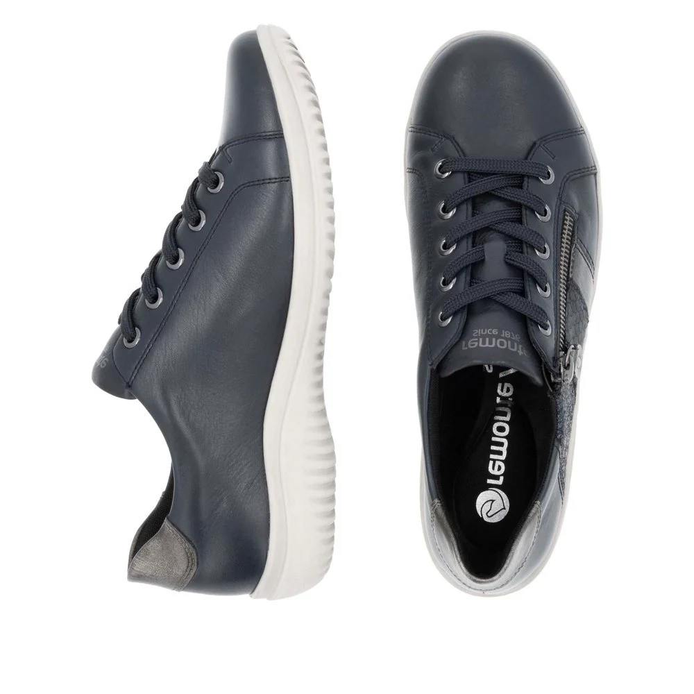 Remonte D1E00 Women's Side Zip Sneaker in Night Blue - Image 7