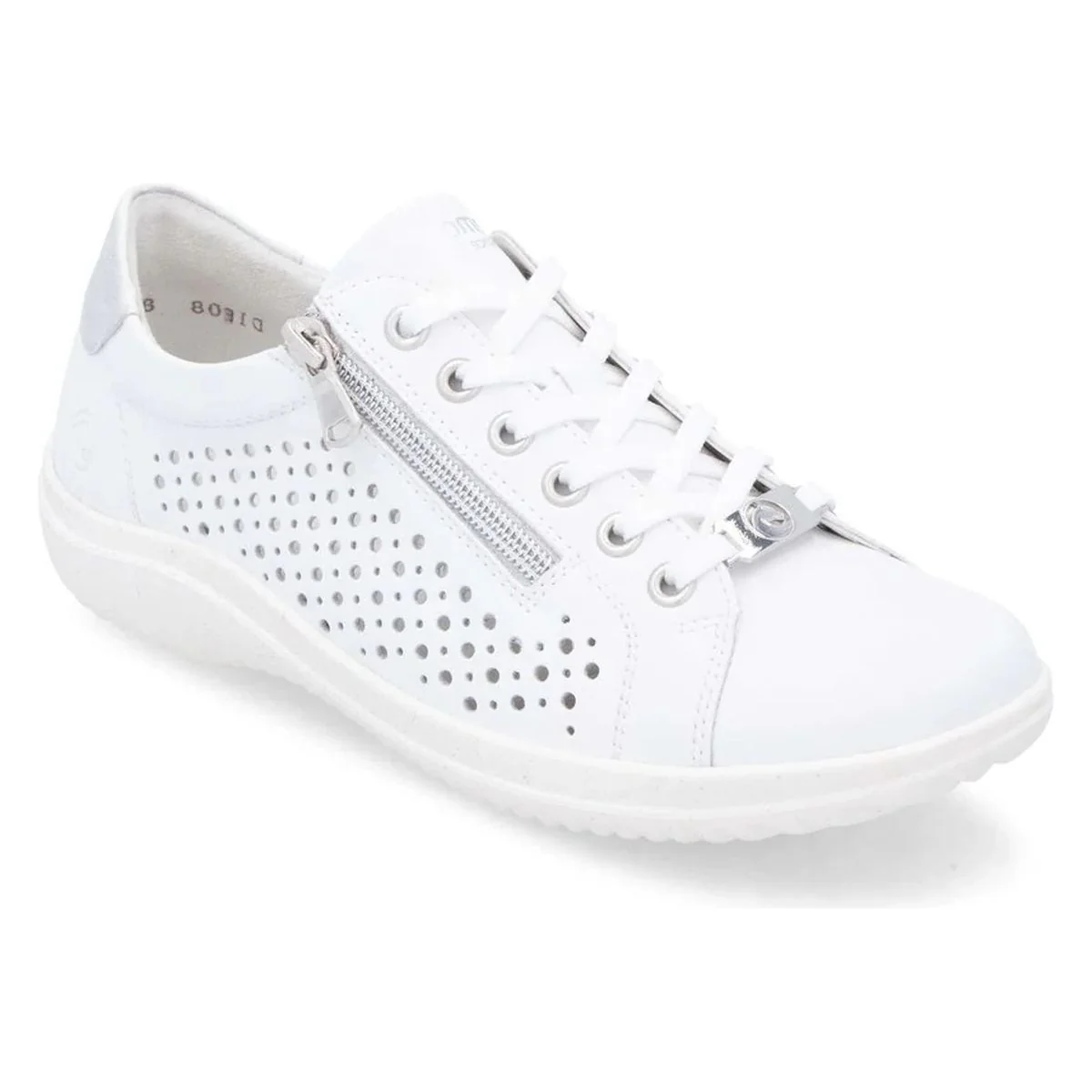 Remonte D1E08 Women's Perforated Real Leather Shoes in White