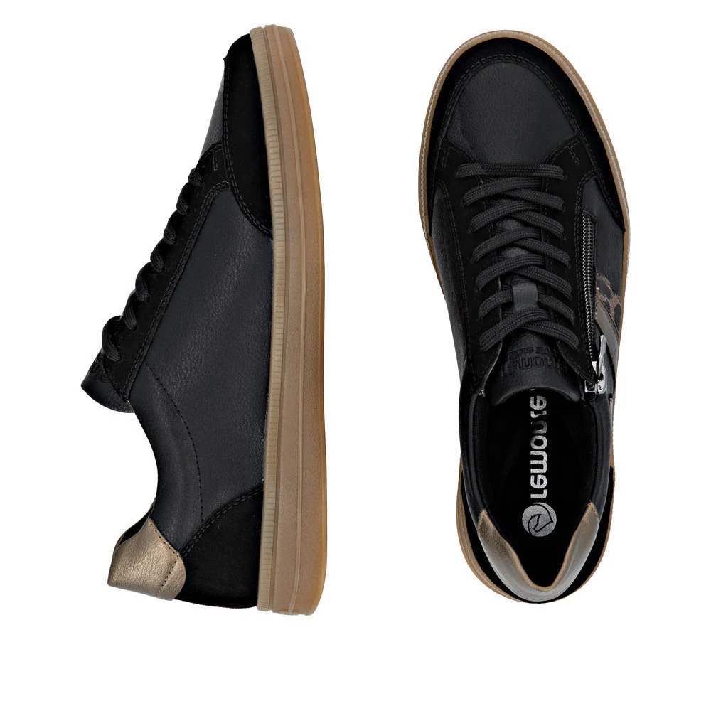 Remonte D2C04 Women's Side Zip Sneaker in Black - Image 6