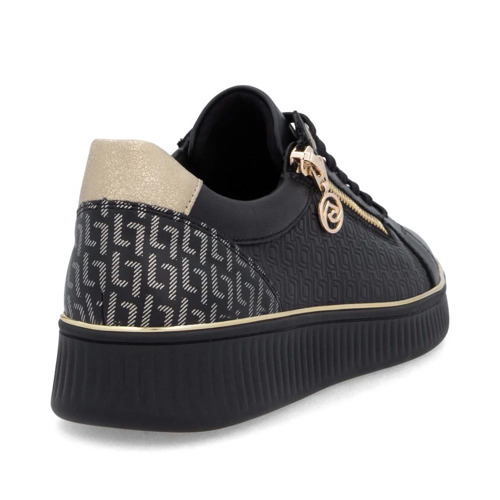Remonte D2E00 Women's Side Zip Sneakers in Black - Image 3