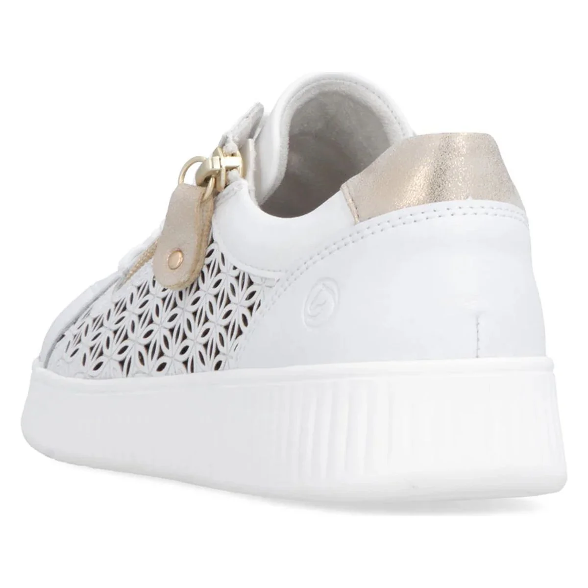Remonte D2E03 Women's Side Zip Sneaker in White - Image 3