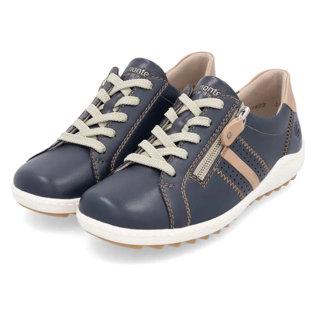 Remonte R1432 Women's Lace Up Shoe in Blue - Image 8