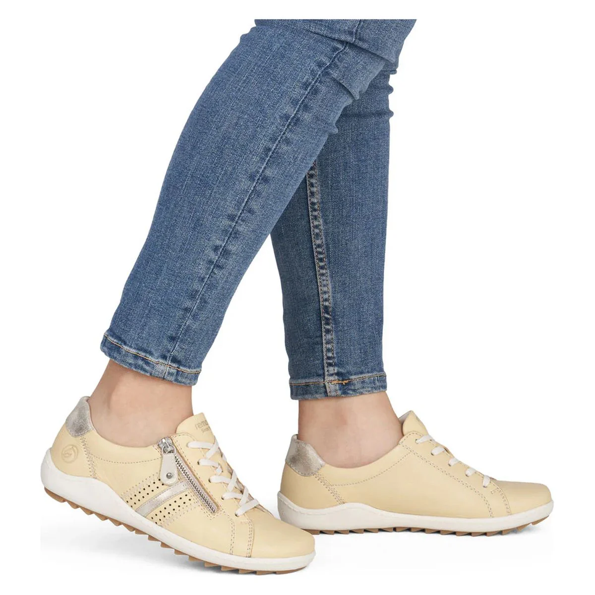 Remonte R1432 Women's Lace Up Shoe in Yellow - Image 10