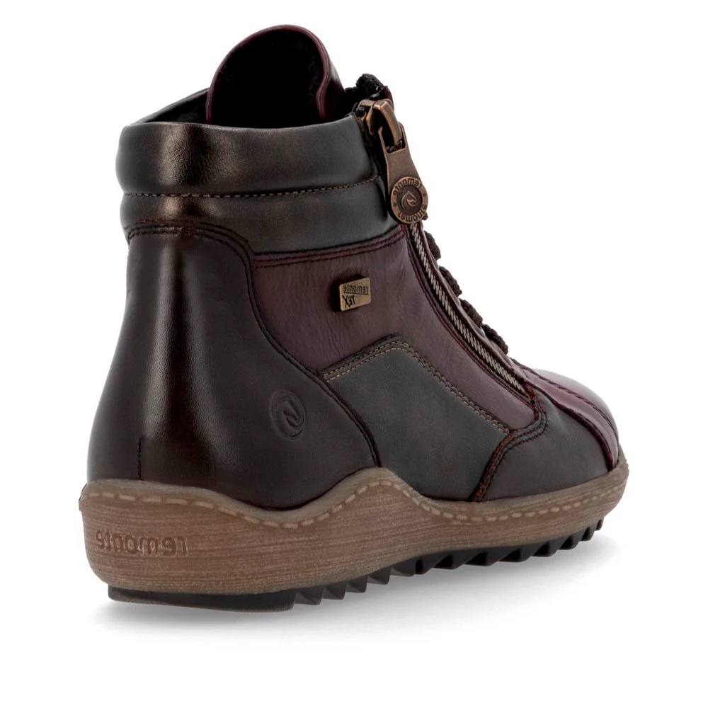 Remonte R1458 Women's Lace Up Boot in Red - Image 3