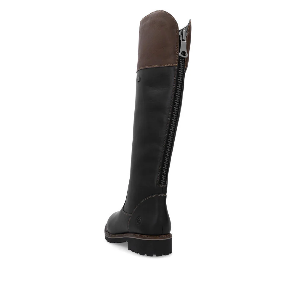Remonte R6581 Women's High Boots in Black and Brown - Image 3