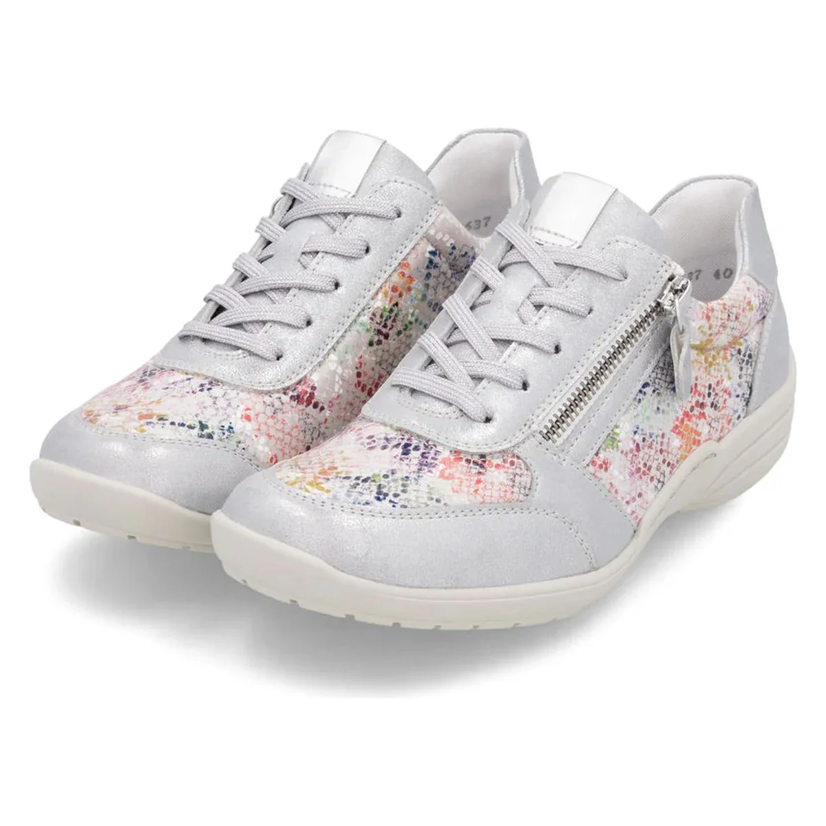 Remonte R7637 Women's Wide Shoes in Silver - Image 8