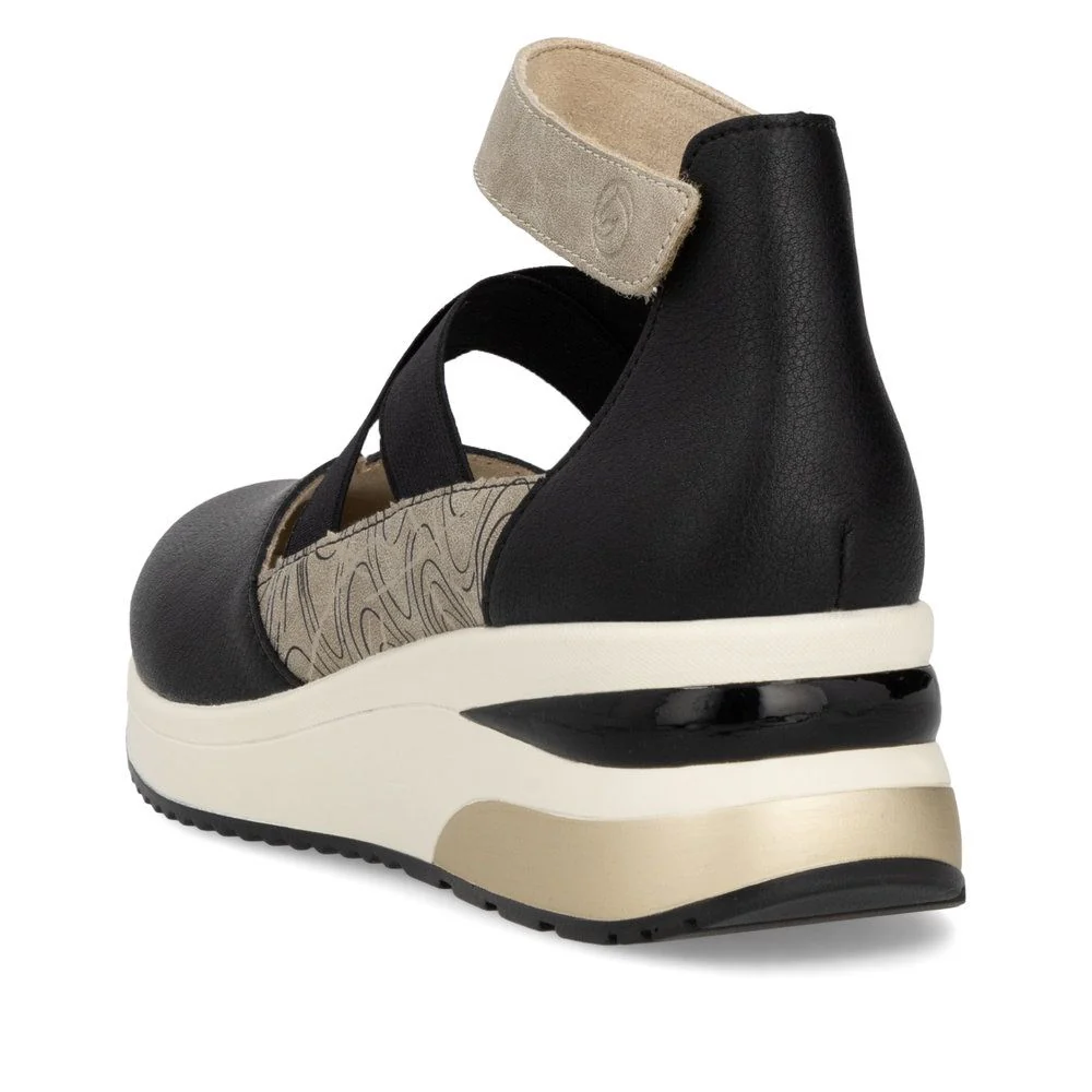 Remonte Women's Wedge D2411 Adjustable Strap in Black - Image 3