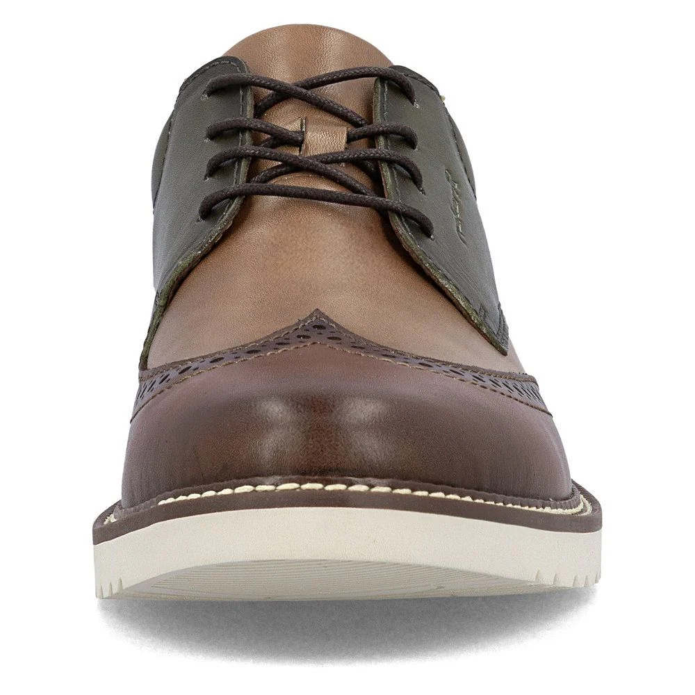 Rieker 04504 Men's Lace Up Wide Shoe in Brown Combination - Image 6