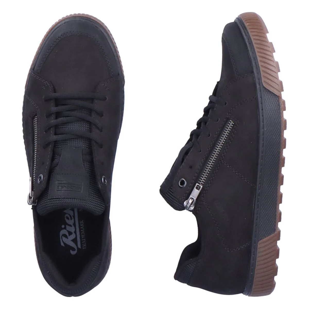 Rieker 18910 Men's Zip Shoe in Black - Image 9