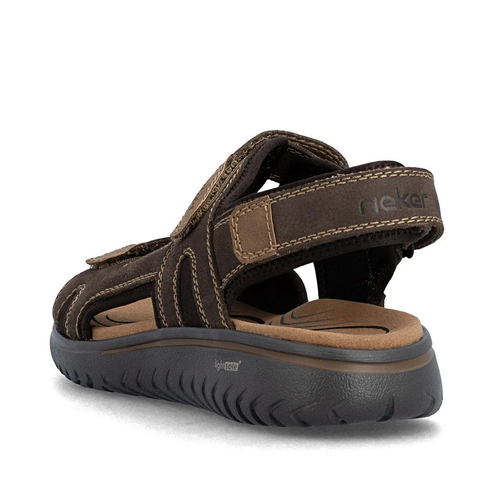 Rieker 26450 Men's Leather Sandals in Brown - Image 3