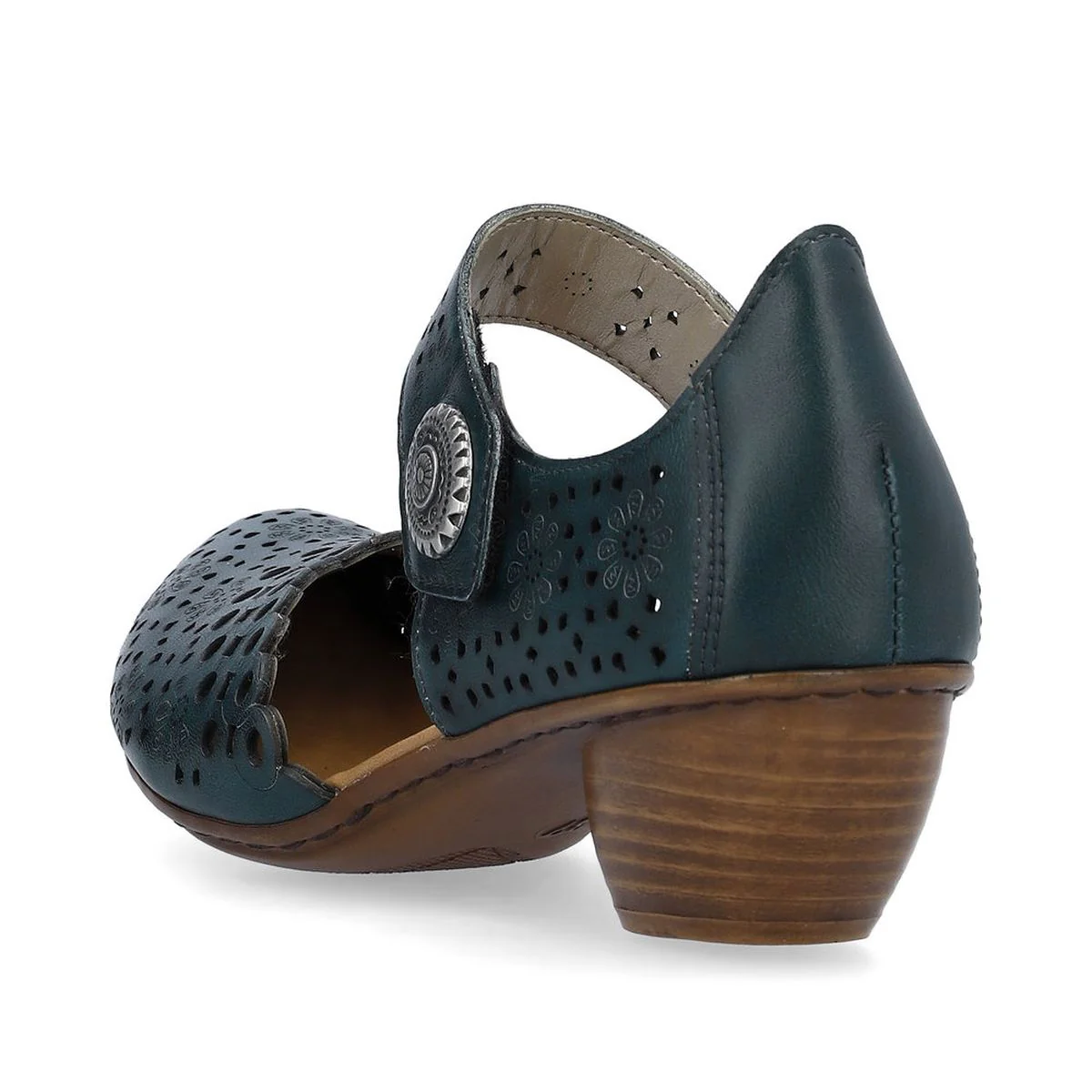 Rieker 43753-13 Women’s Alula Leather Strap Summer Shoes Petrol - Image 3