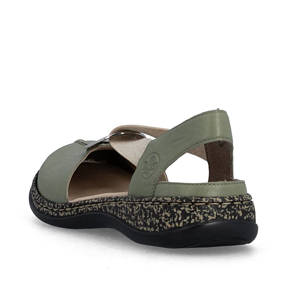 Rieker 46361 Women's Real Leather Shoes in Green - Image 3
