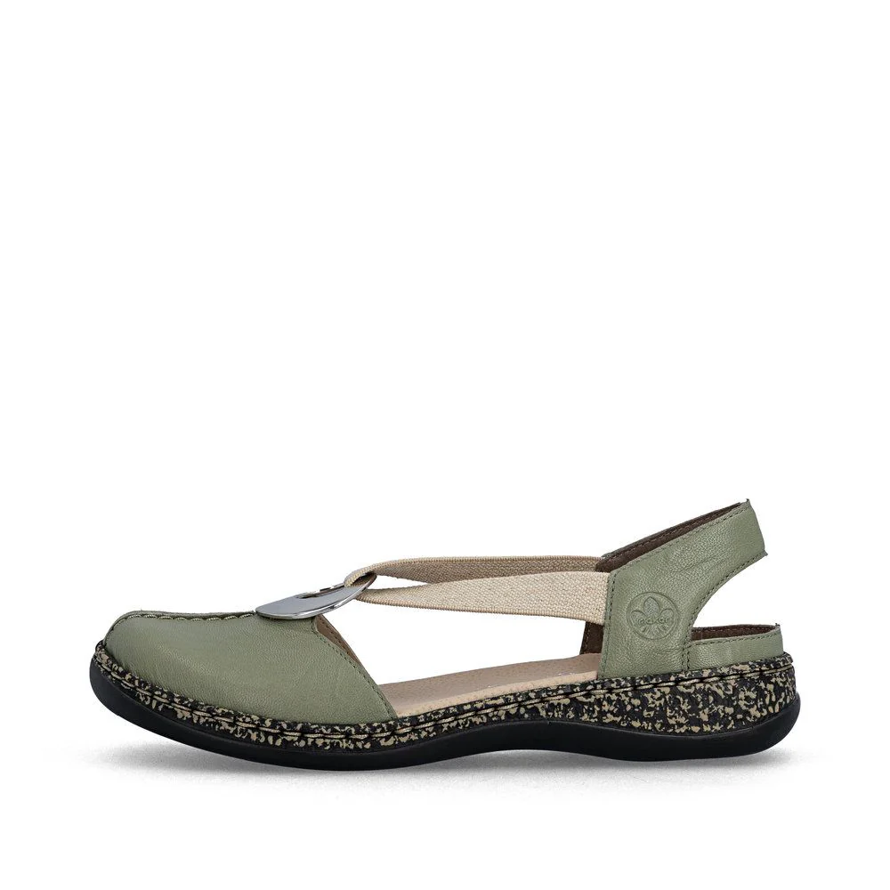 Rieker 46361 Women's Real Leather Shoes in Green - Image 5