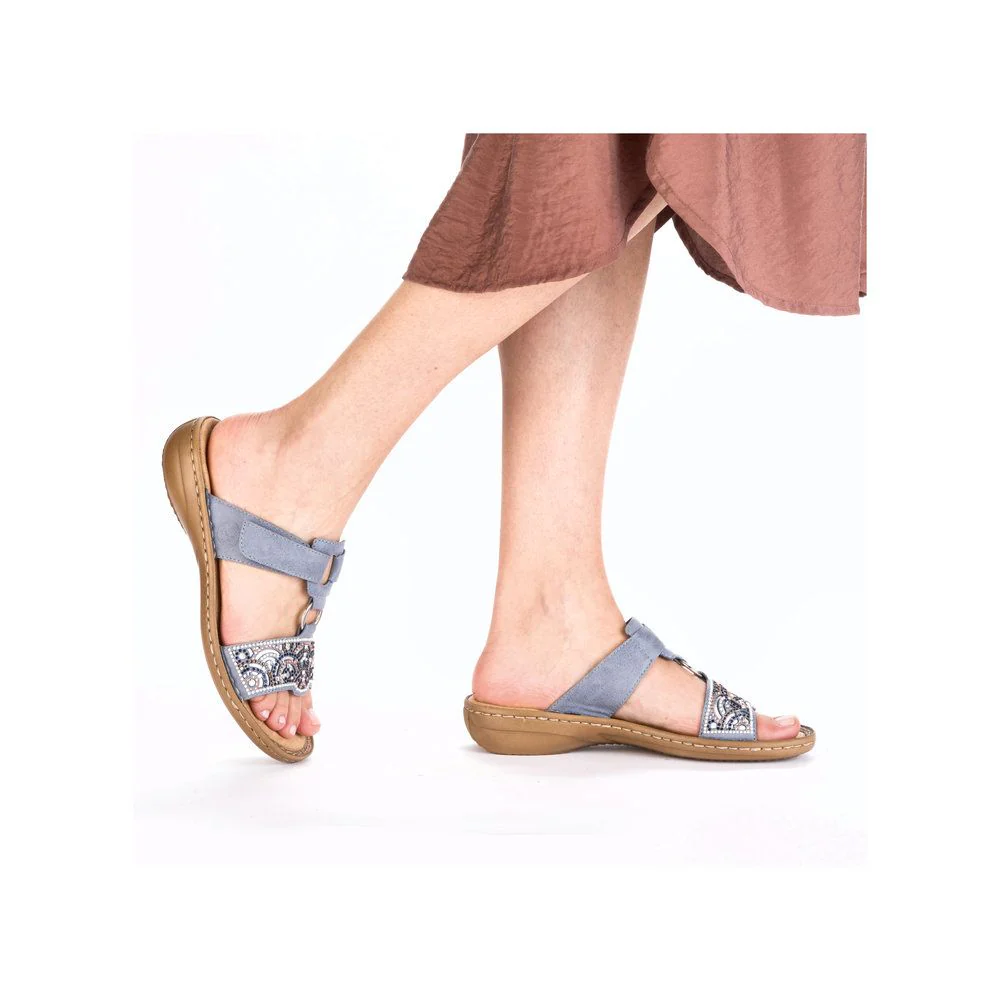 Rieker 608K2 Women's Sandals in Blue - Image 10
