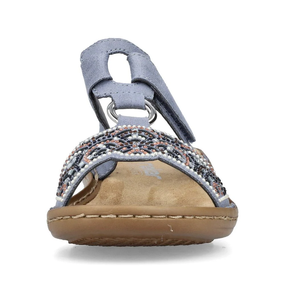 Rieker 608K2 Women's Sandals in Blue - Image 6
