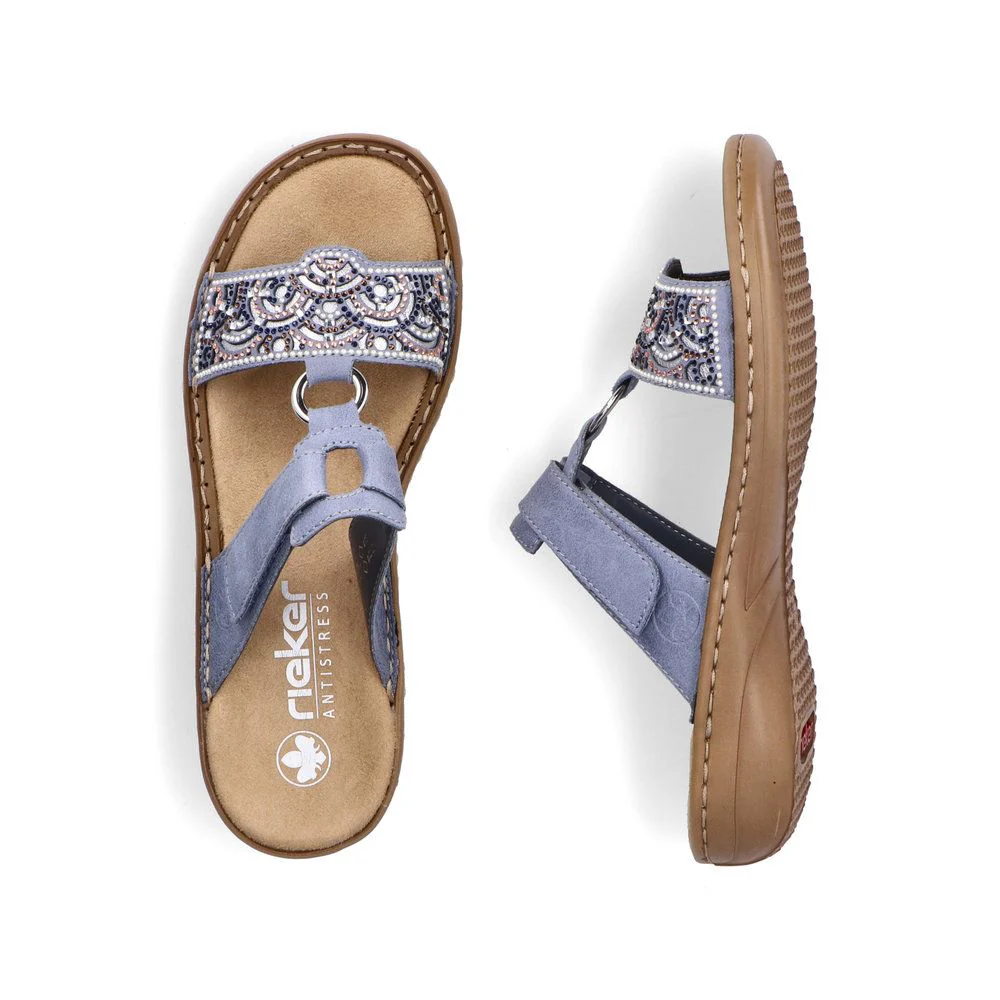 Rieker 608K2 Women's Sandals in Blue - Image 9