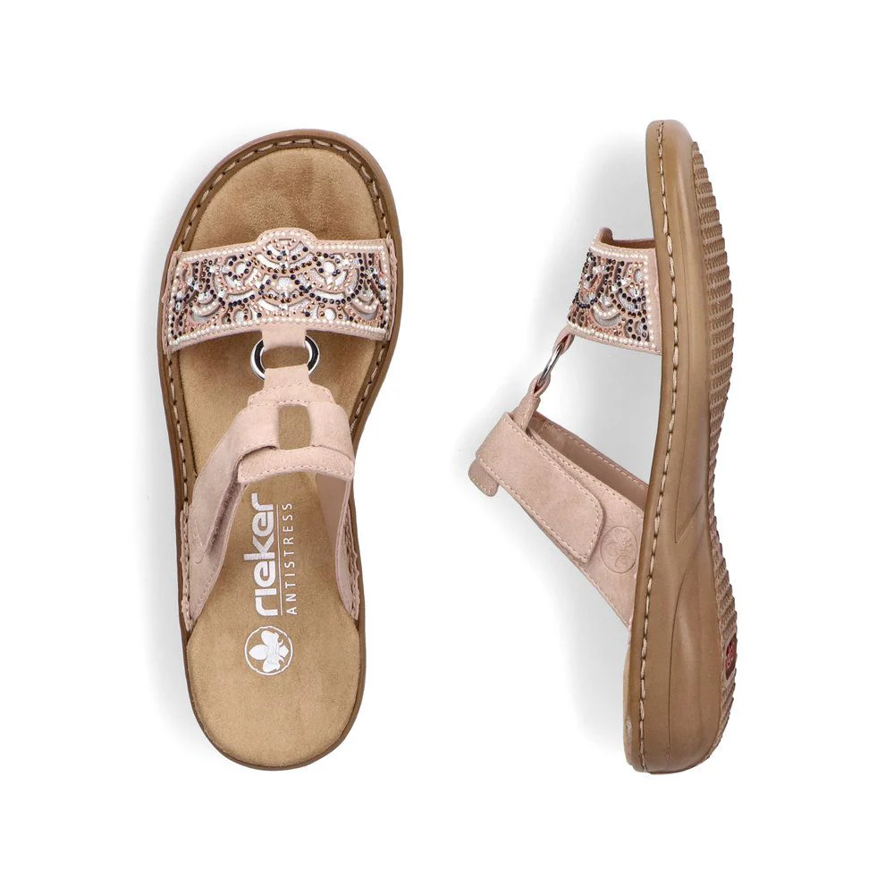 Rieker 608K2 Women's Sandals in Pink - Image 9