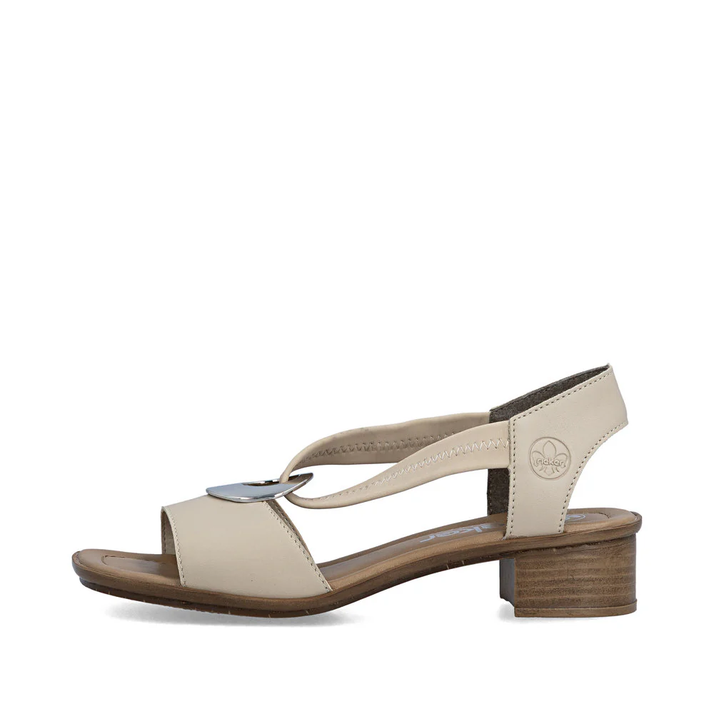 Rieker 62662 Women's Block Heel Sandals in Beige - Image 5