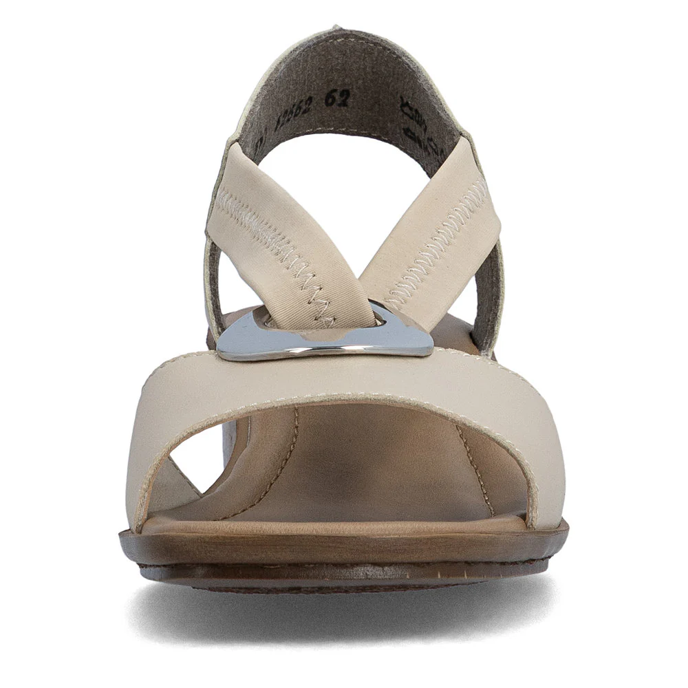 Rieker 62662 Women's Block Heel Sandals in Beige - Image 6