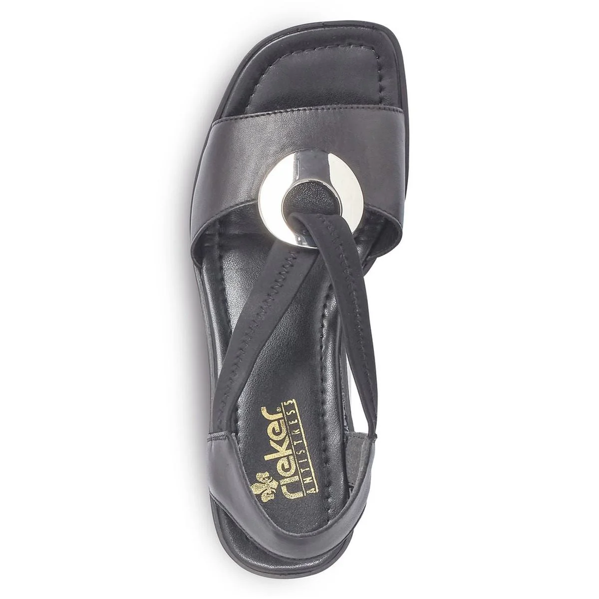 Rieker 62662 Women's Block Heel Sandals in Black - Image 3