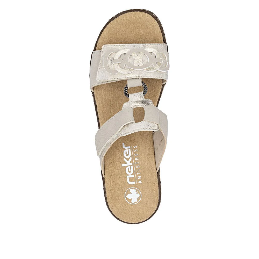 Rieker 62936 Women's Mule Sandals in Beige - Image 4