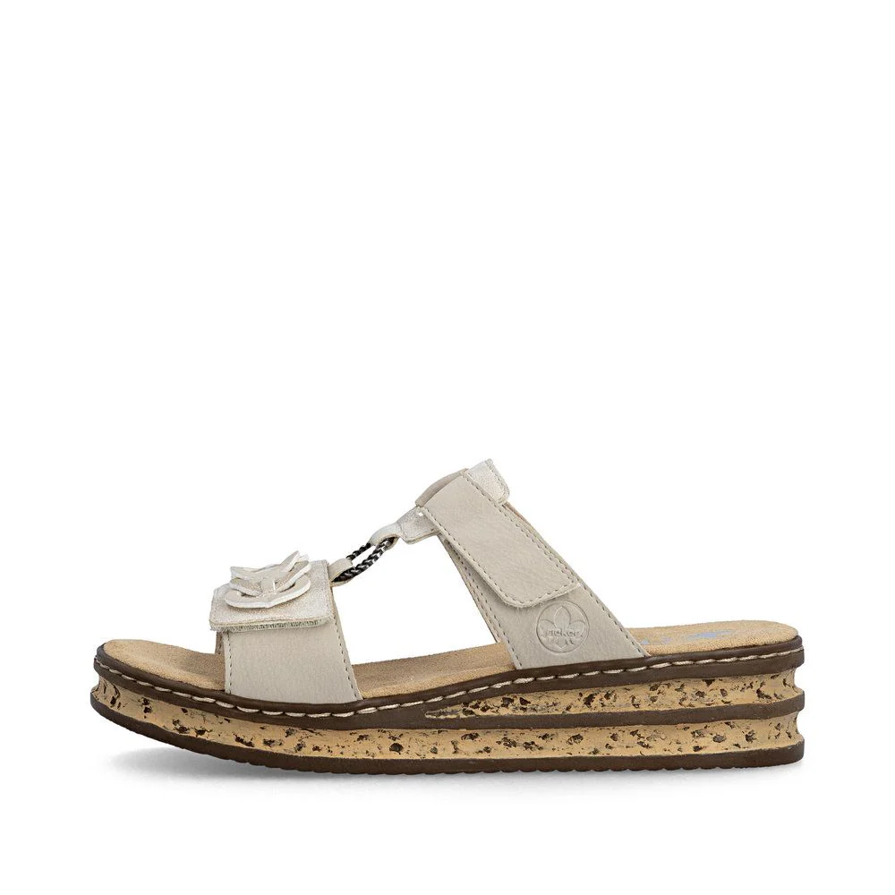 Rieker 62936 Women's Mule Sandals in Beige - Image 5