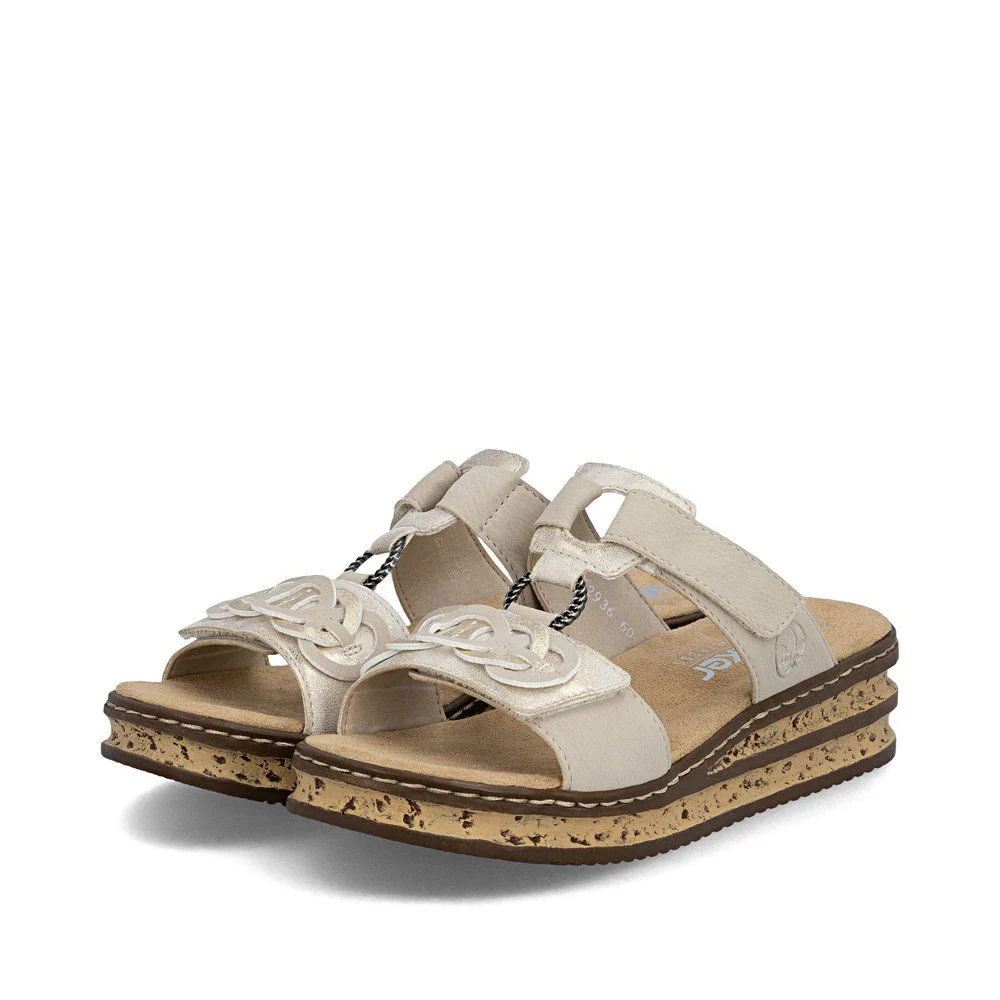 Rieker 62936 Women's Mule Sandals in Beige - Image 8