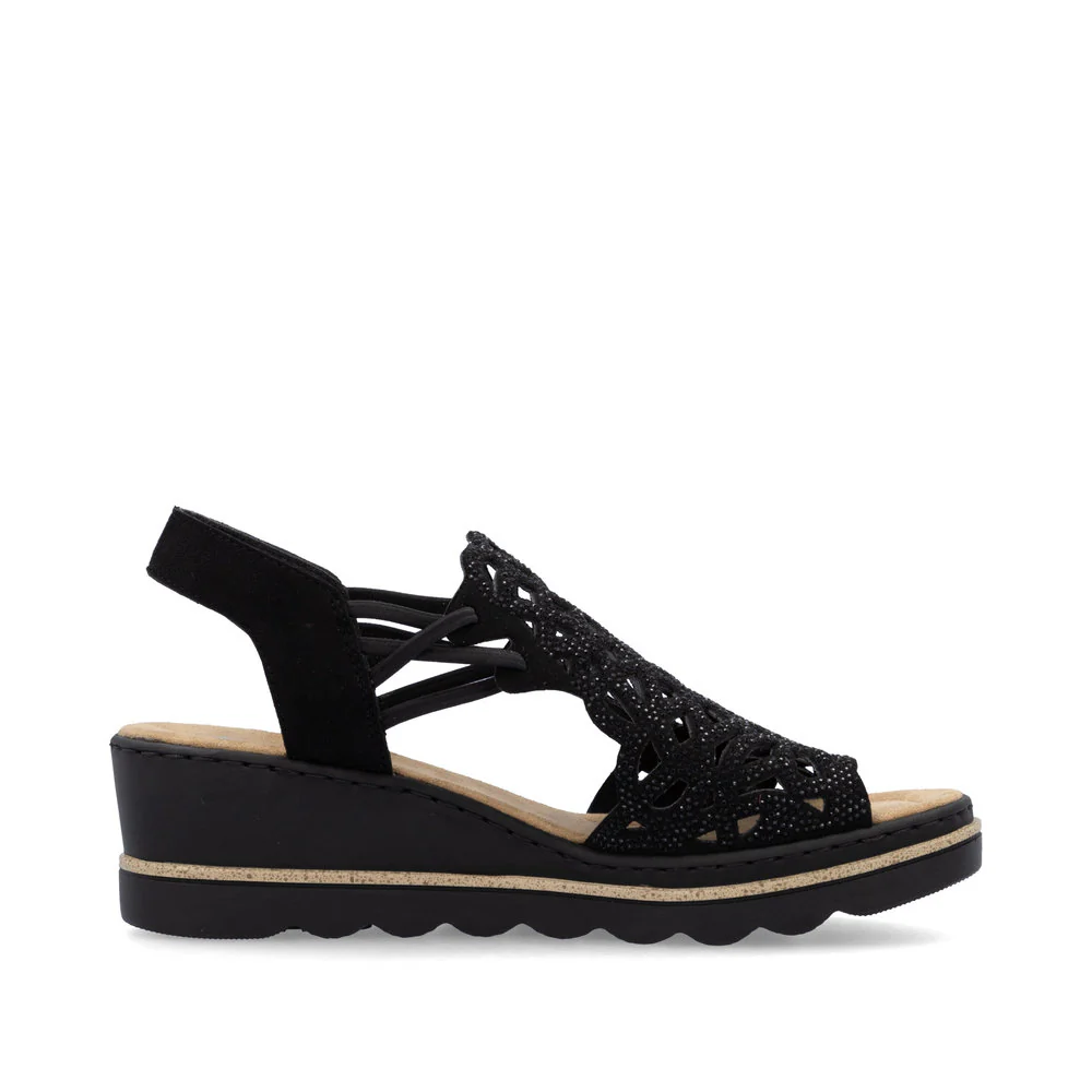 Rieker 67465 Women's Sandals in Black - Image 2