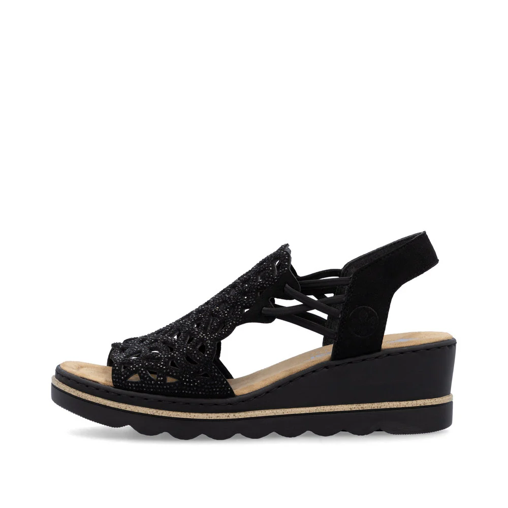 Rieker 67465 Women's Sandals in Black - Image 5