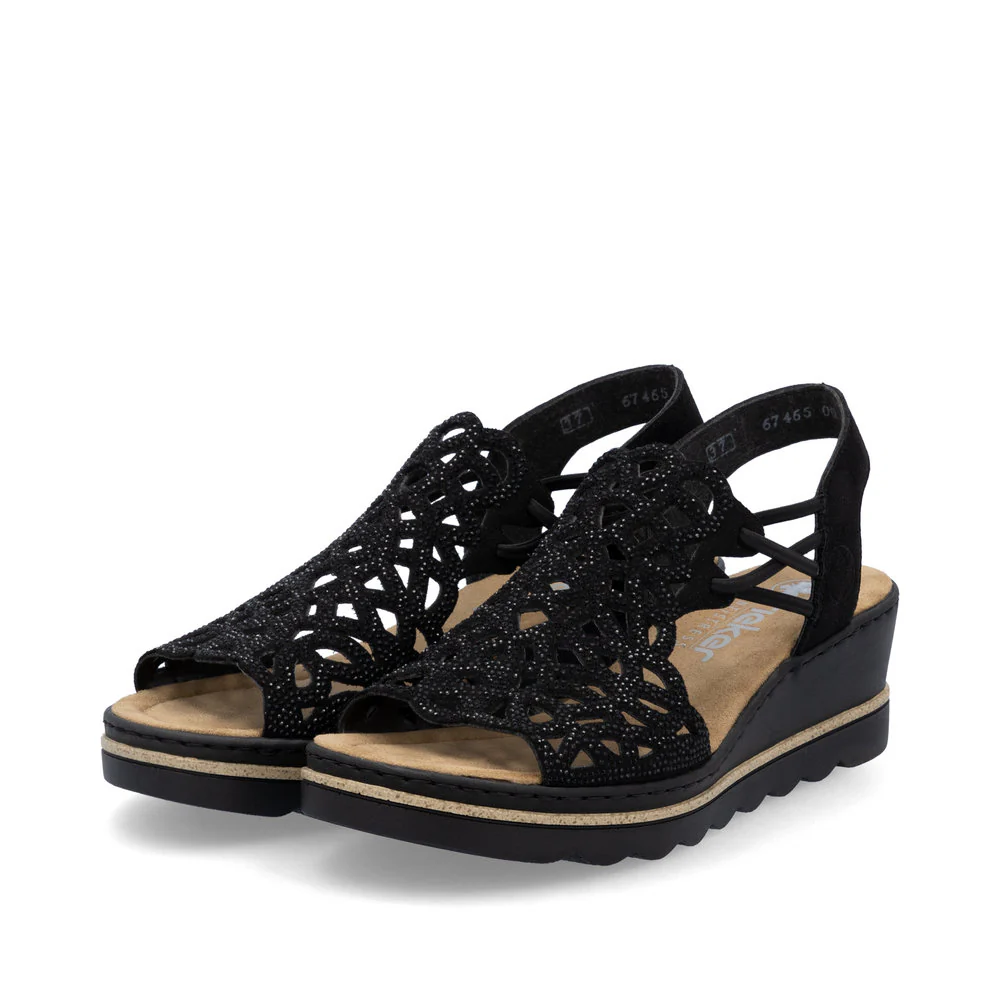 Rieker 67465 Women's Sandals in Black - Image 8