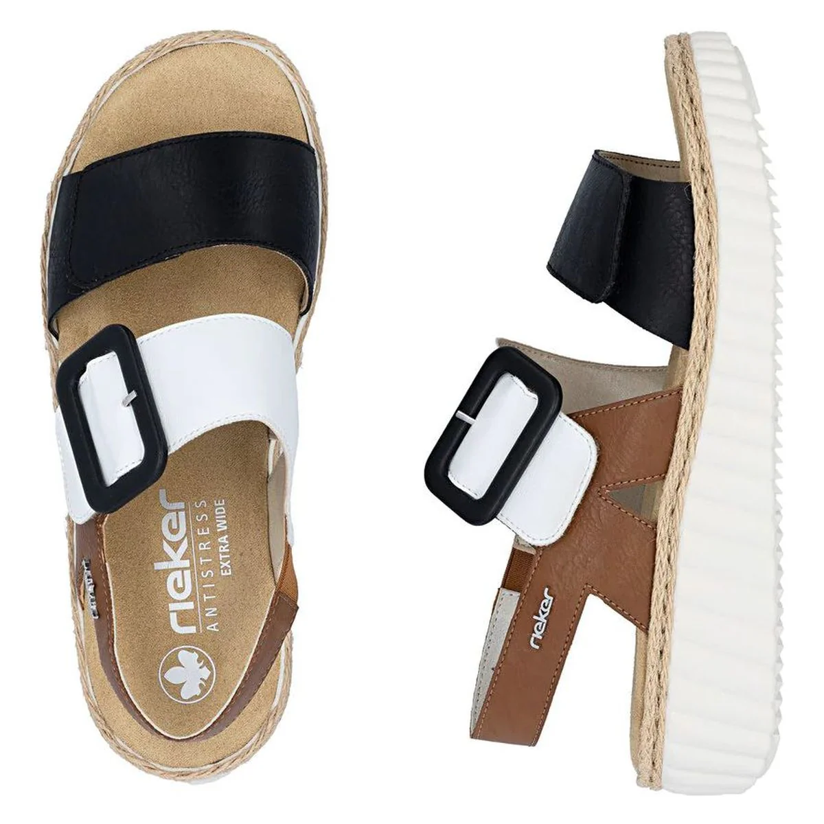 Rieker 69260 Women's Wide Sandals in Multi - Image 9
