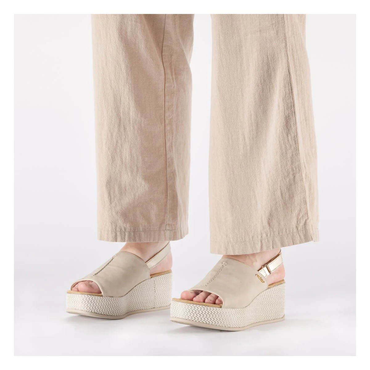 Rieker 69460 Women's Wedge Sandals in Beige - Image 10