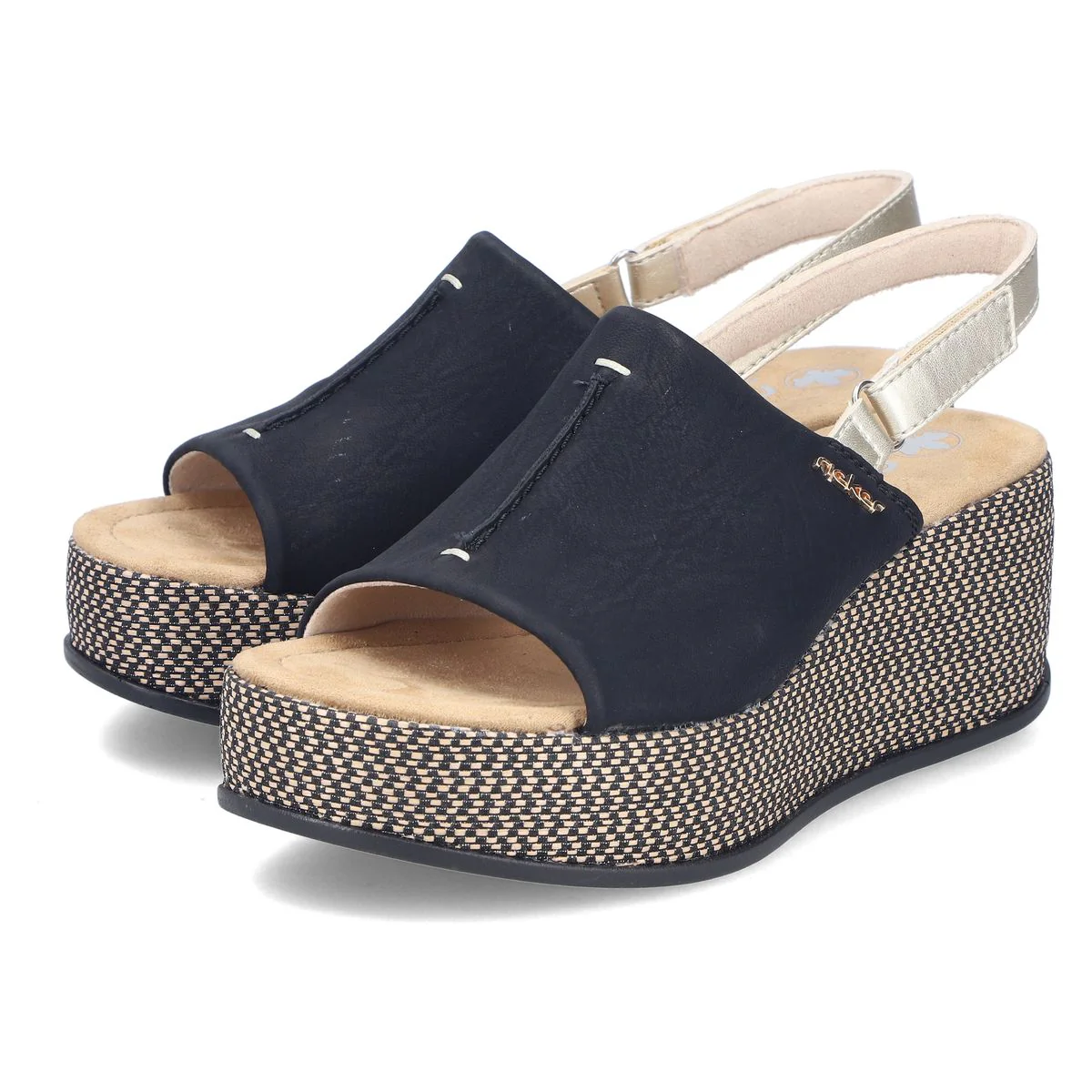 Rieker 69460 Women's Wedge Sandals in Black - Image 8