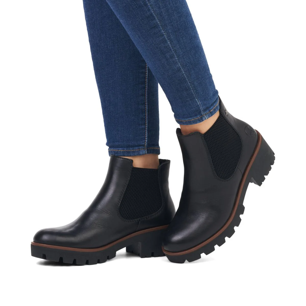Rieker 79265 Minato Womens Chelsea Boot in Black - Image 6