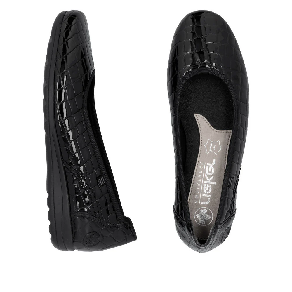 Rieker L9350 Women's Ballerina in Black - Image 6