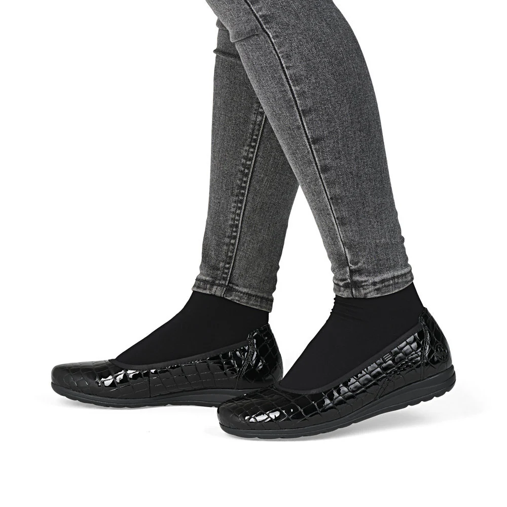 Rieker L9350 Women's Ballerina in Black - Image 8
