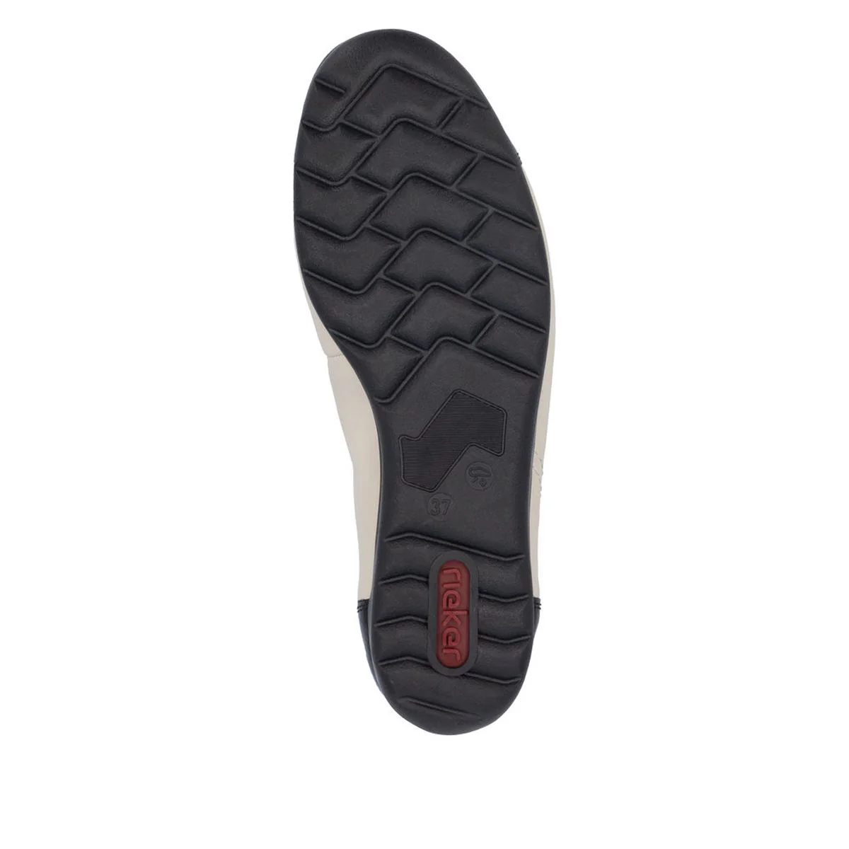 Rieker L9351-80 Women's Two Tone Ballerina Largo Black/Cream - Image 6