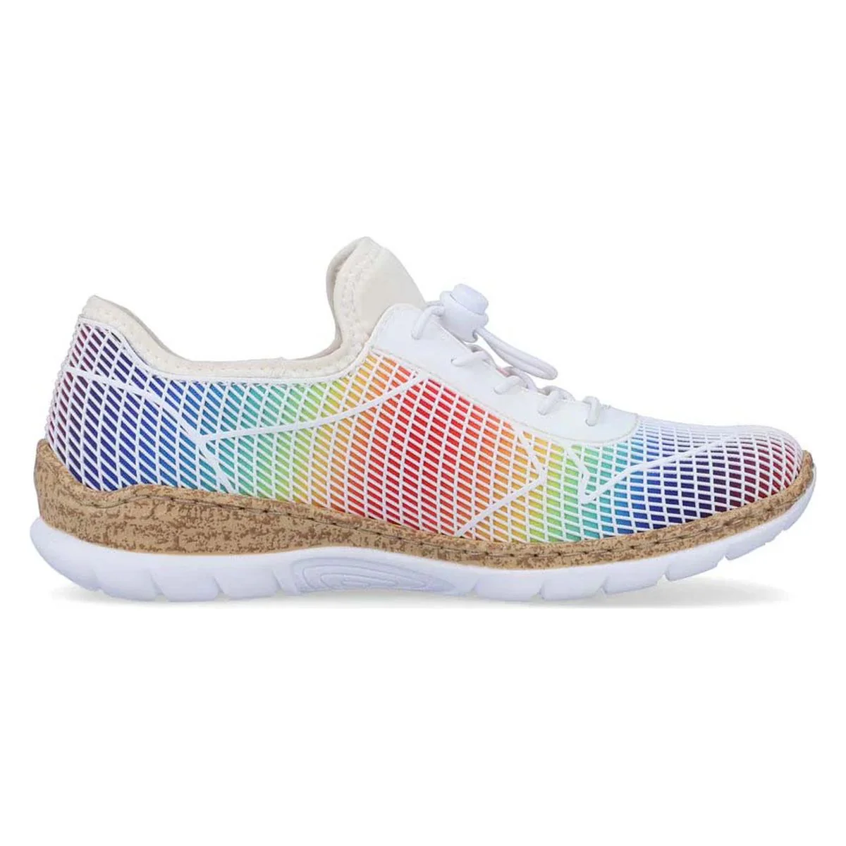 Rieker N4270 Women's Slip-On Sneakers in White Multi - Image 2
