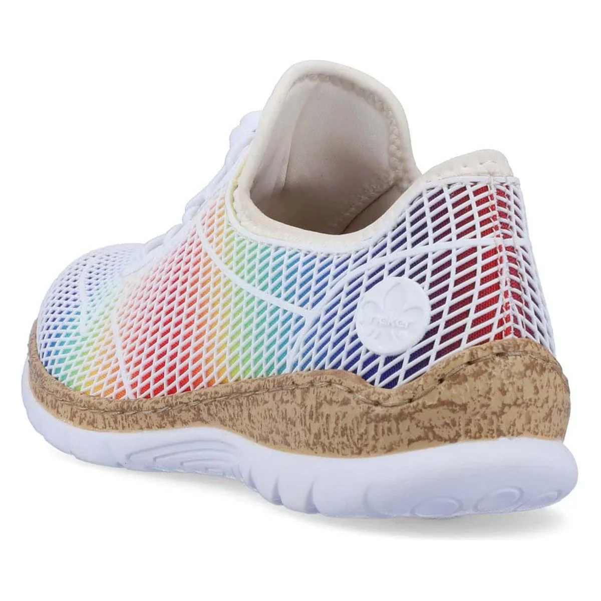 Rieker N4270 Women's Slip-On Sneakers in White Multi - Image 3
