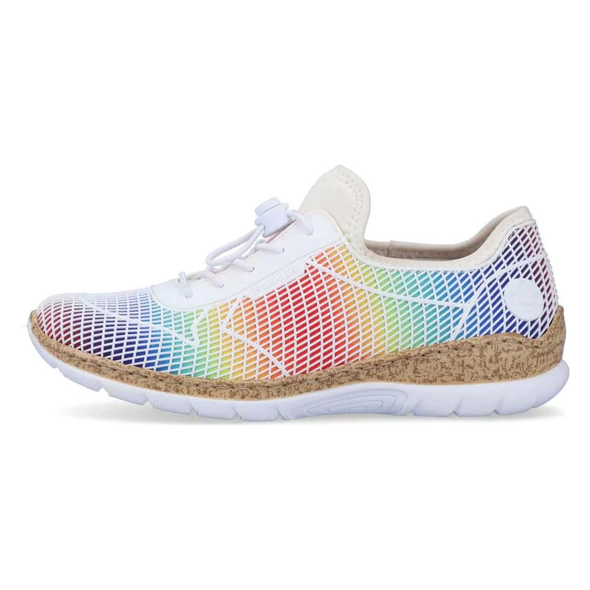 Rieker N4270 Women's Slip-On Sneakers in White Multi - Image 4